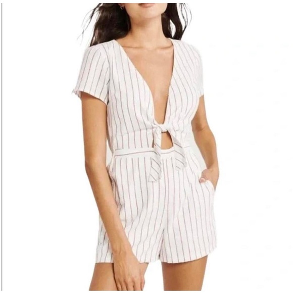 Abercrombie & Fitch Pants - Abercrombie & Fitch striped tie-front Romper